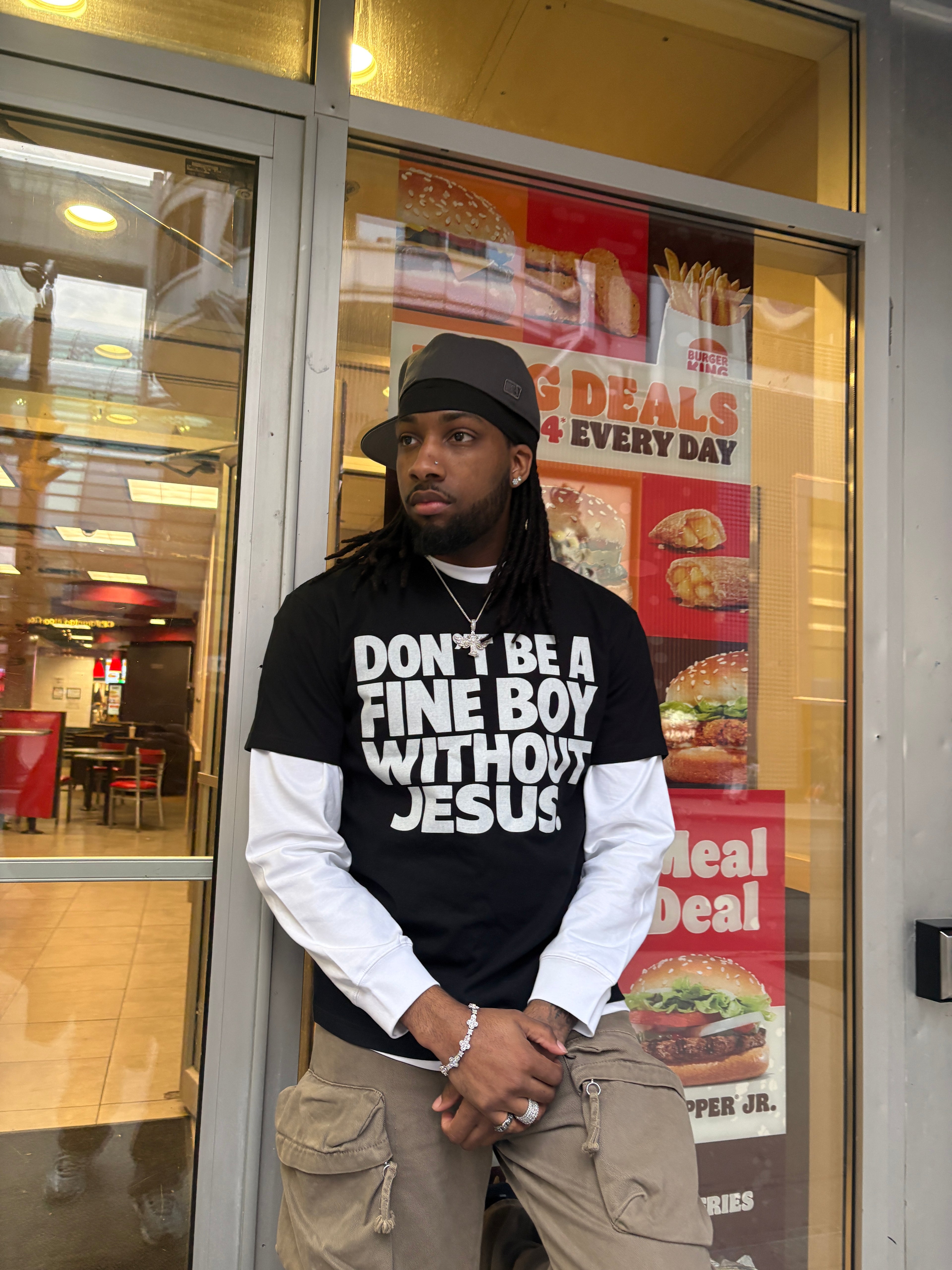 FINE BOY WITH JESUS TEE [BLACK/WHITE] - DSC TOR