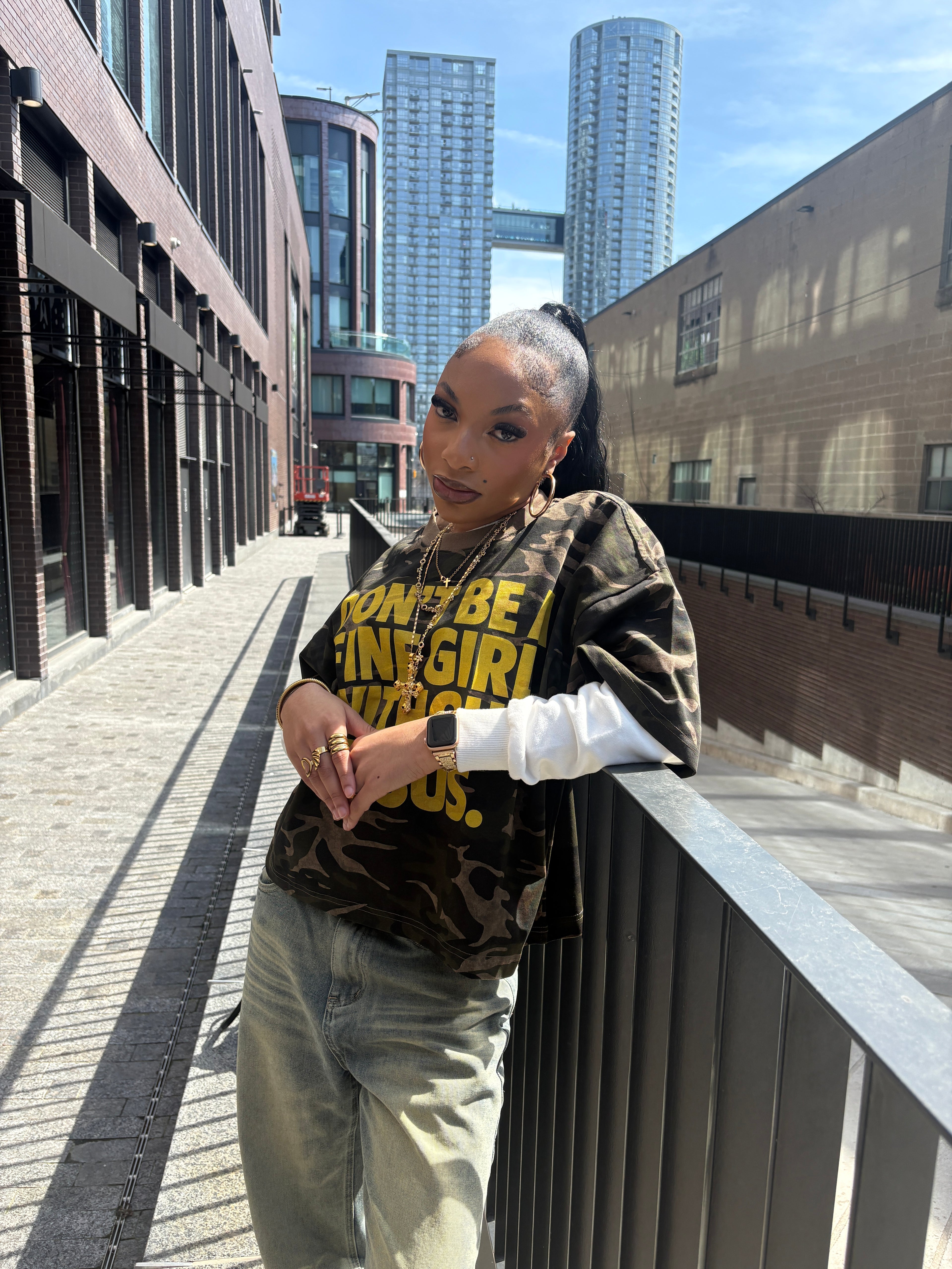 FINE GIRL WITH JESUS TEE [KHAKI CAMO] - DSC TOR