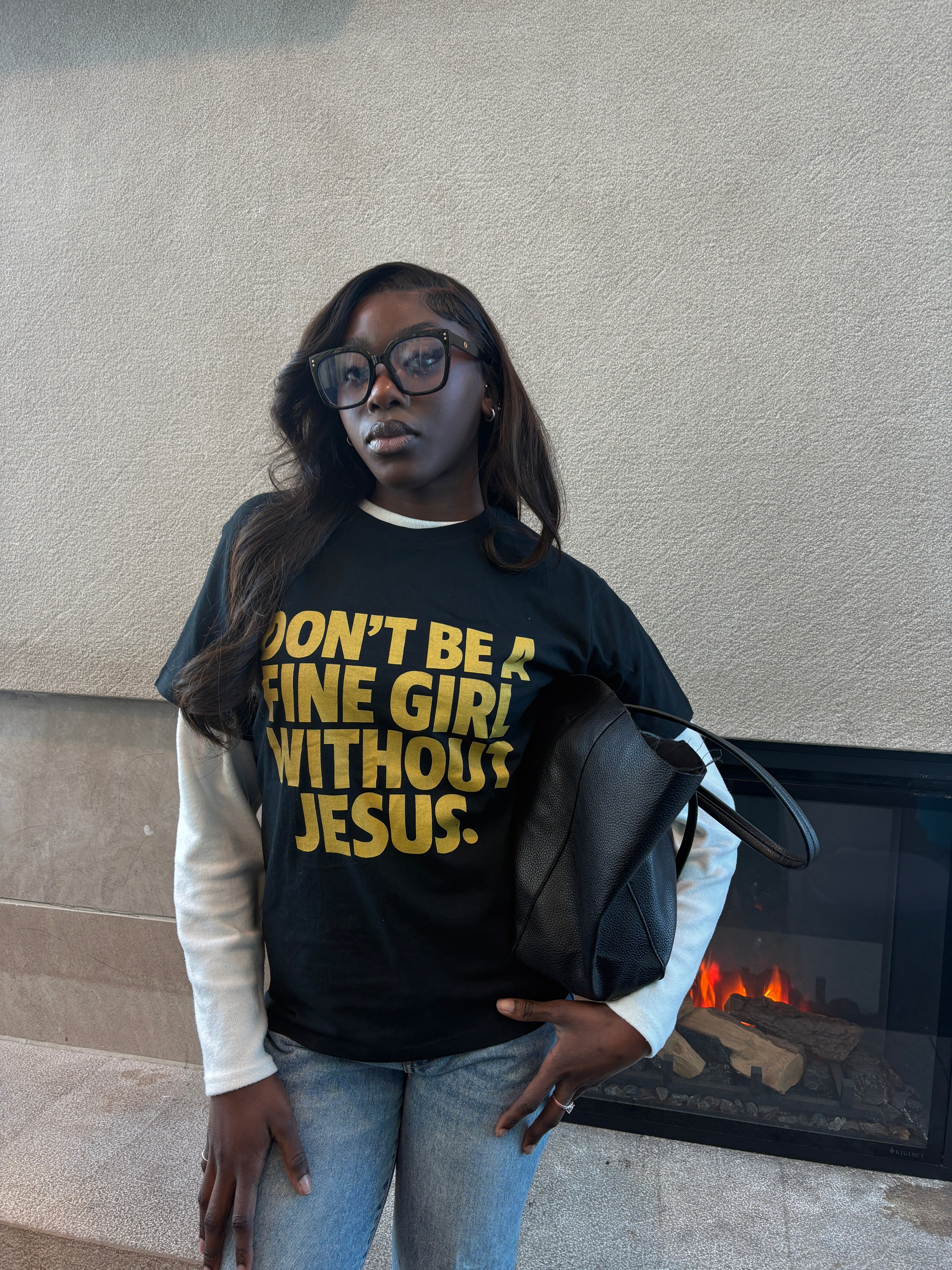 FINE GIRL WITH JESUS TEE [YELLOW] - DSC TOR
