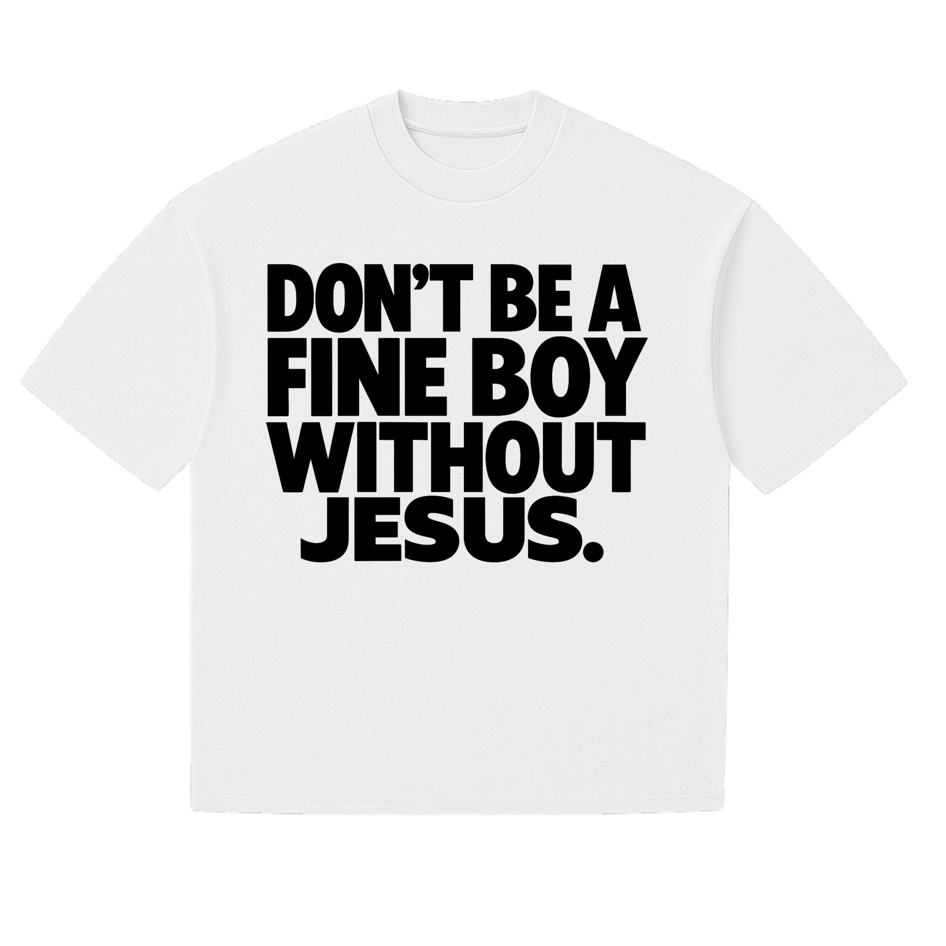 FINE BOY WITH JESUS TEE [WHITE/BLACK] - DSC TOR