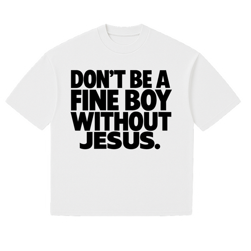 FINE BOY WITH JESUS TEE [WHITE/BLACK] - DSC TOR
